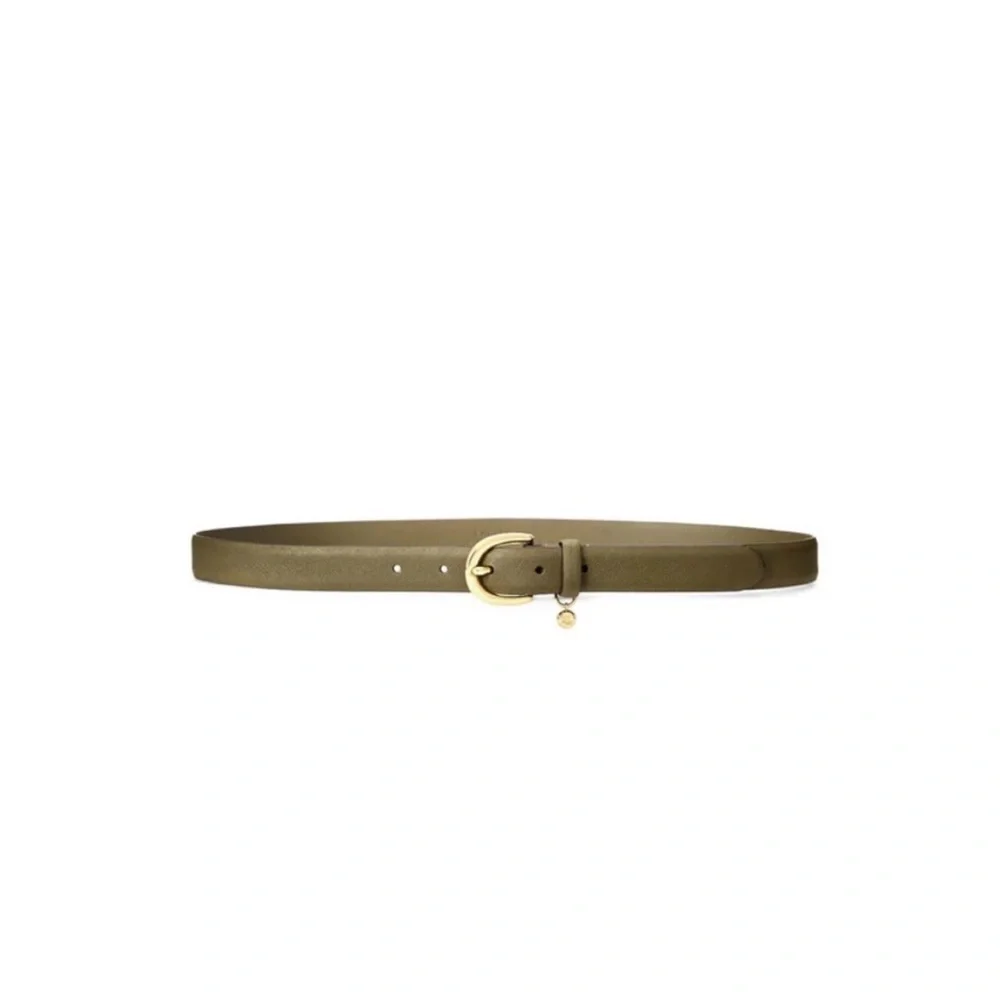 NWT Lauren Ralph Lauren Charm Crosshatch Leather Belt